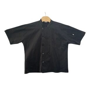 Uncommon Threads Black Short Sleeve Chef Coat Double Breasted Size 2XL